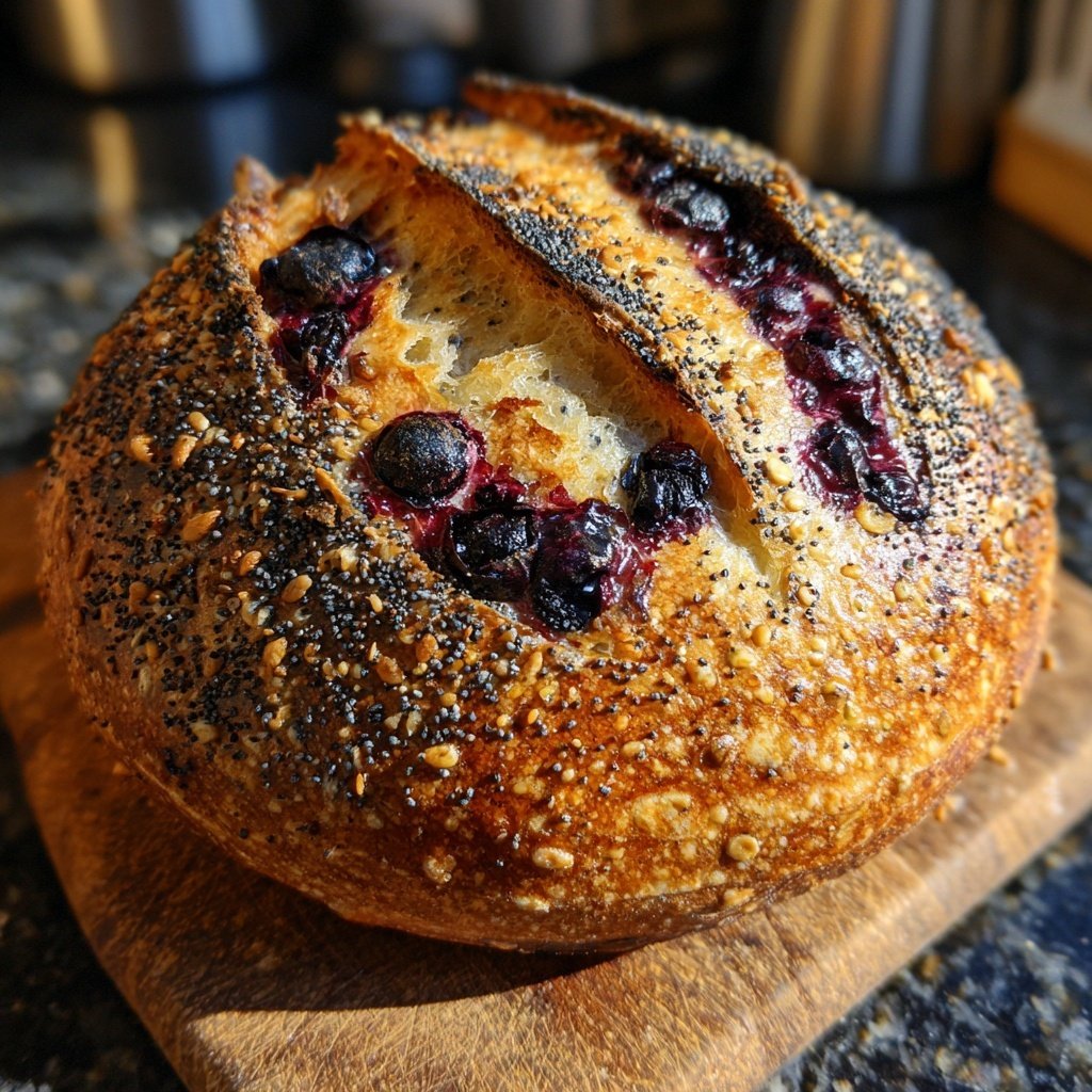 Lemon Blueberry Sourdough with Poppy Seed