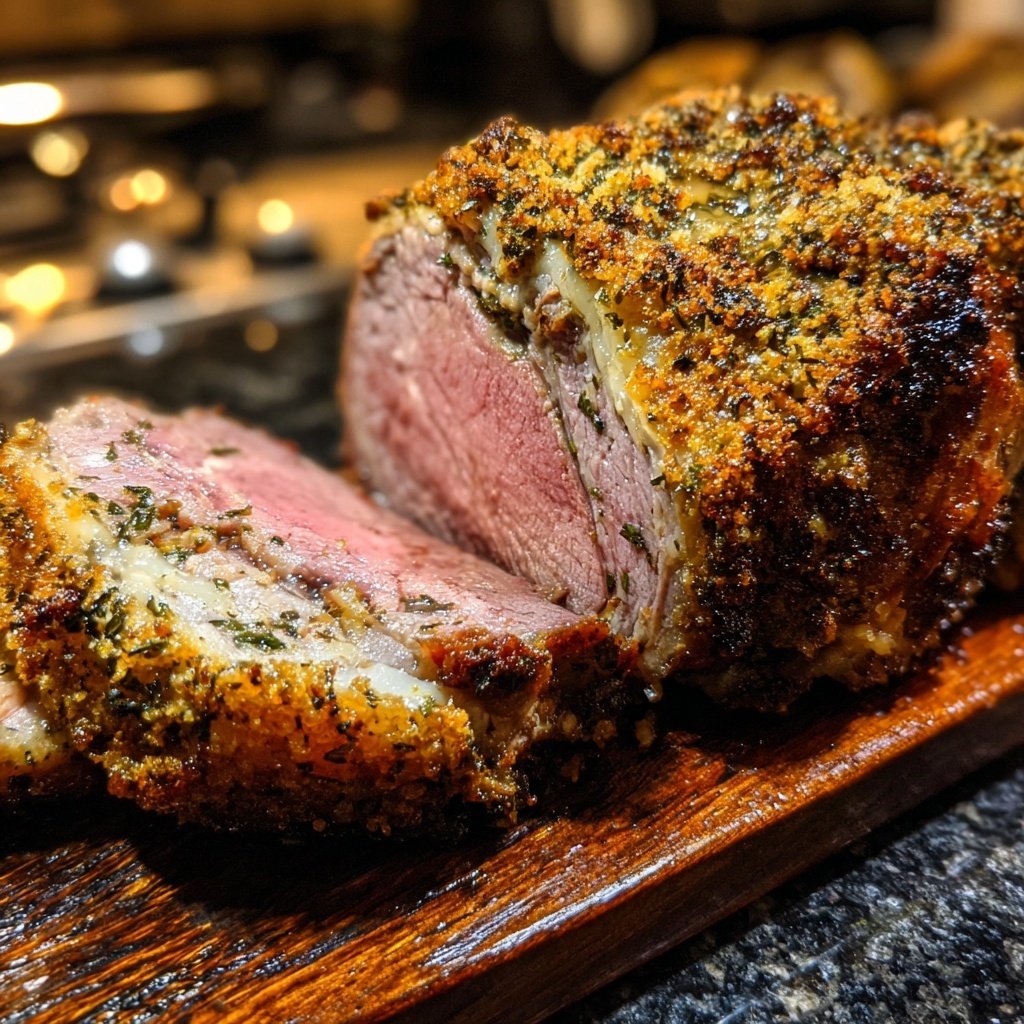 Prime Rib with Garlic Herb Crust