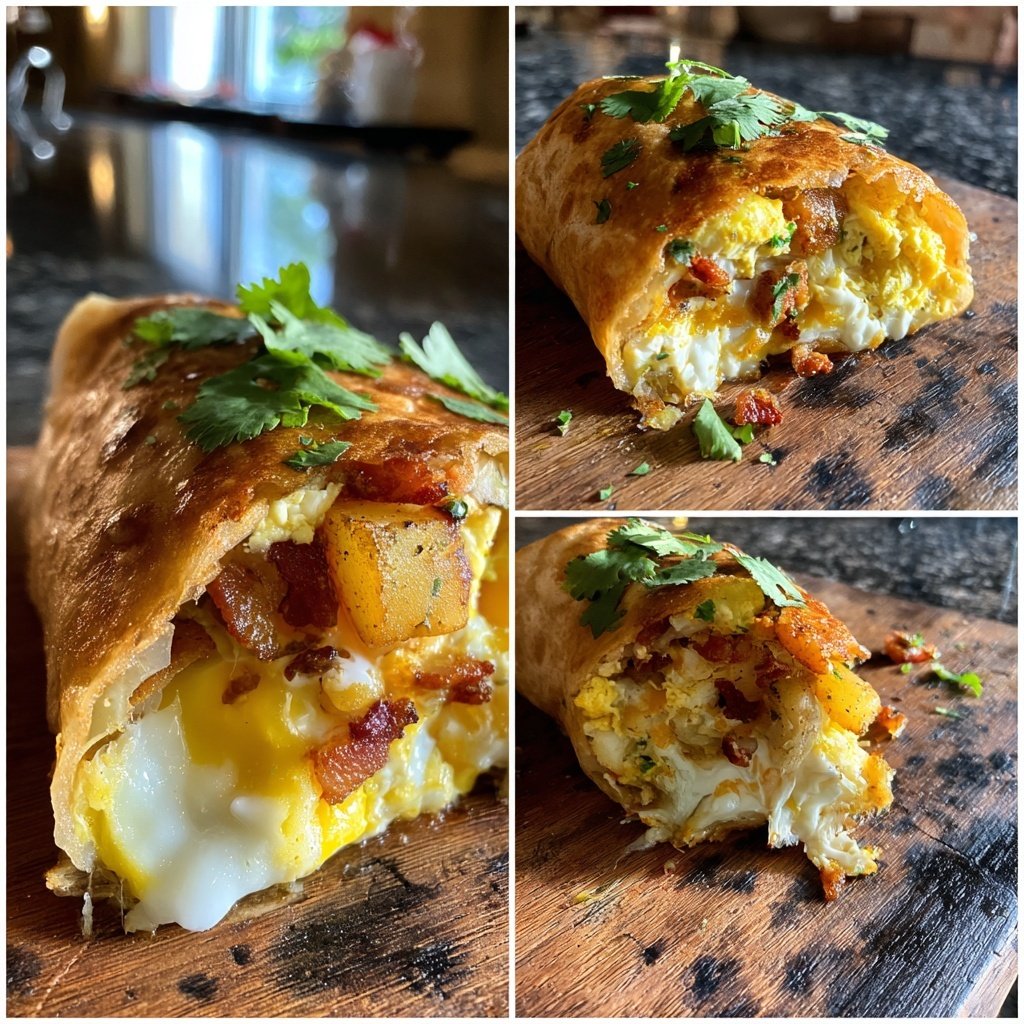 Cozy Winter Breakfast Burrito with Eggs and Potatoes​