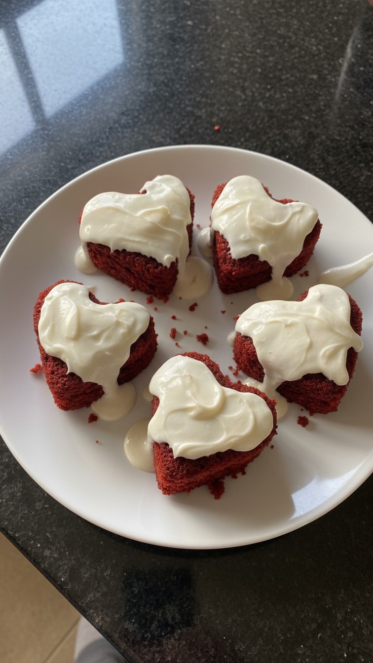 Mini Red Velvet Heart Cakes