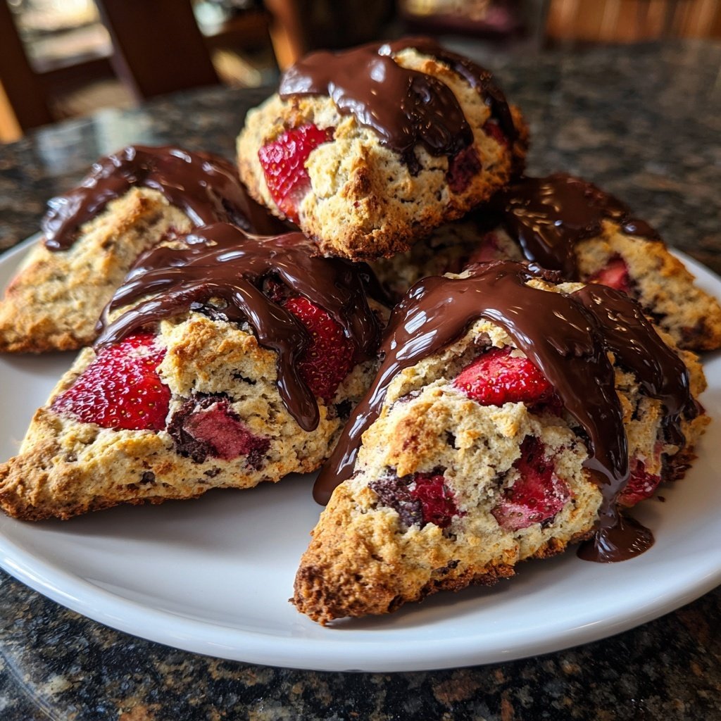 Chocolate-Covered Strawberry Scones