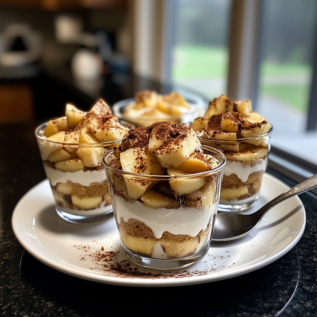 Baked Apple Tiramisu in Individual Glasses