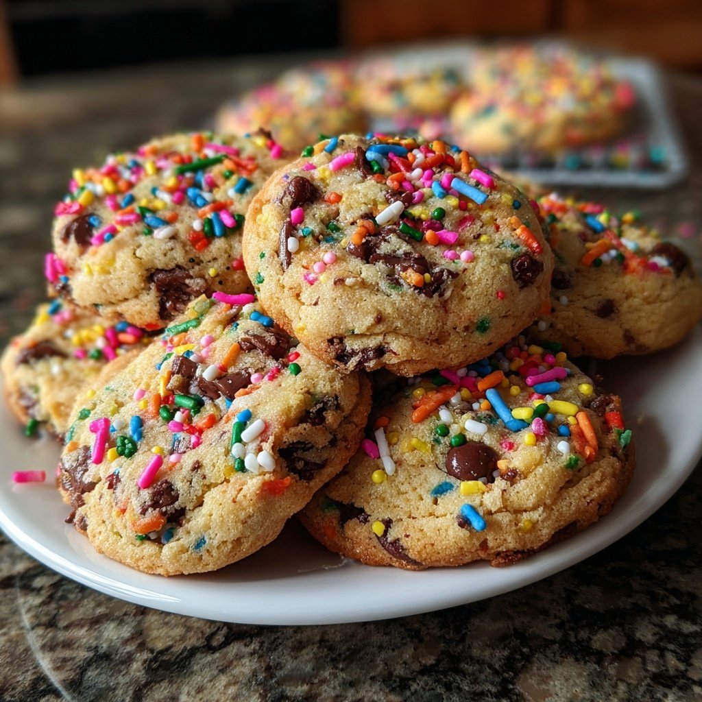 Christmas Sprinkle Chocolate Chip Cookies for Gifting