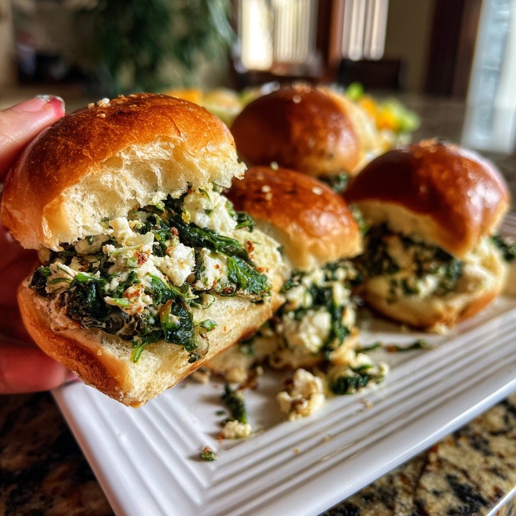Sautéed Spinach and Feta Sliders