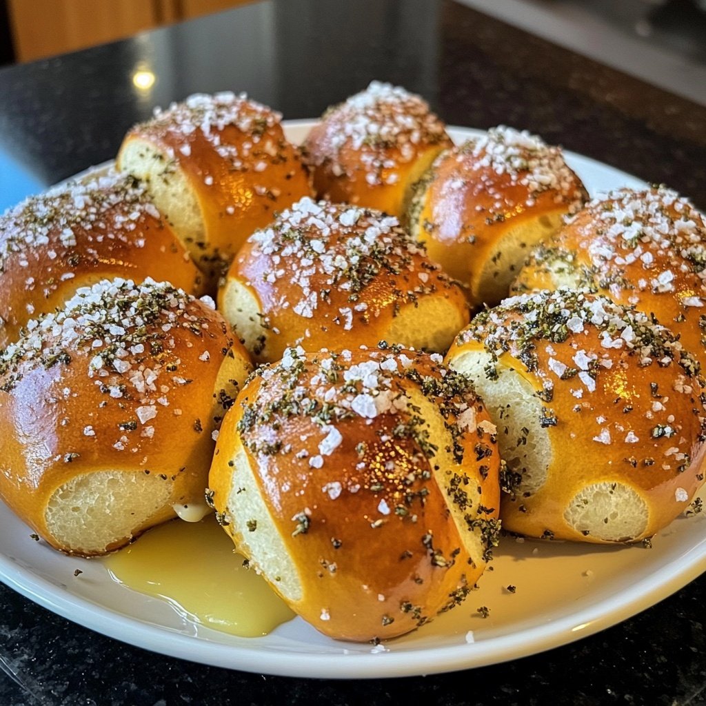 Herbed Pretzel Bites with Mustard