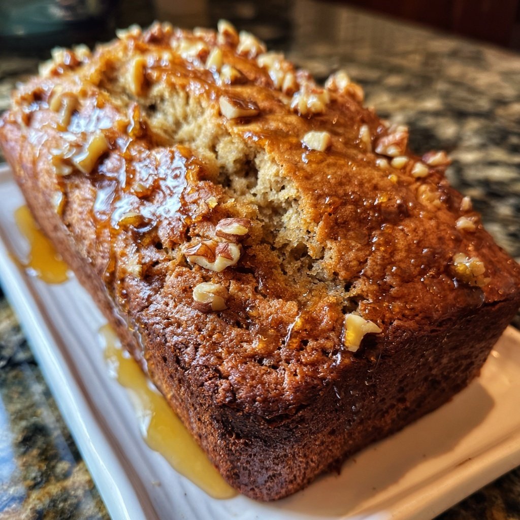 Banana Nut Bread with Honey Glaze