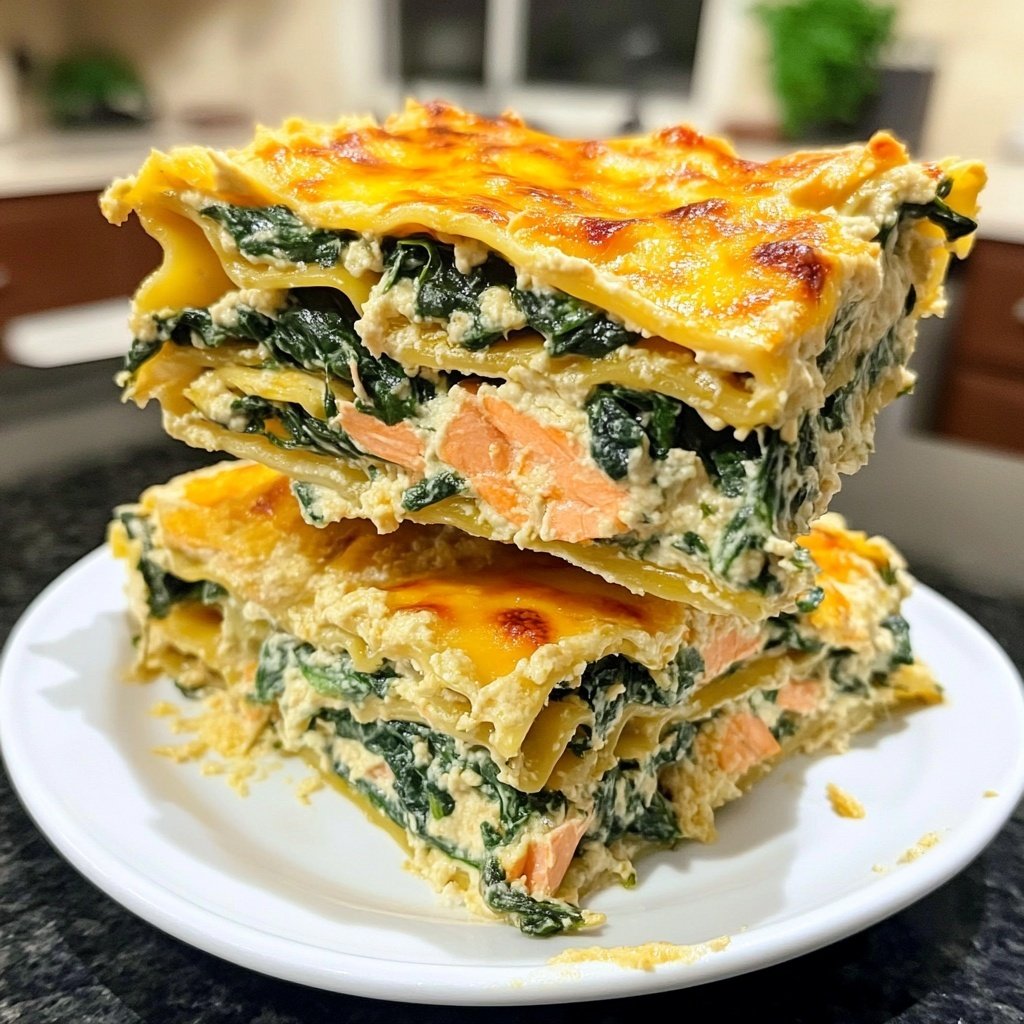 Spinach Salmon Lasagna for the Holidays