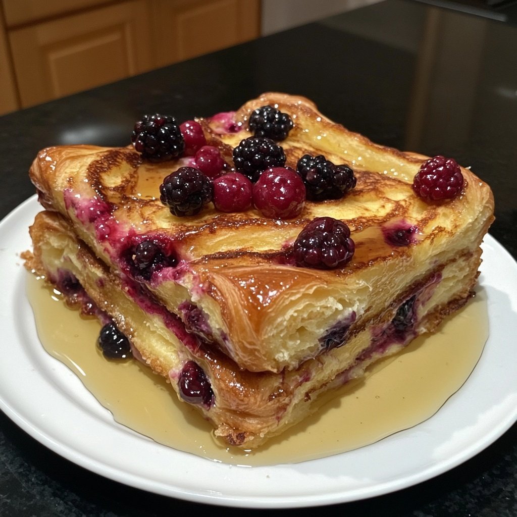 Festive Berry Croissant French Toast Bake​